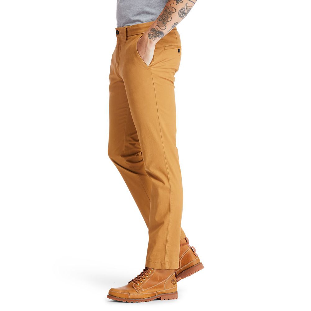 Timberland Παντελονια Ανδρικα Καφε - Sargent Lake Slim Stretch Chino - Greece 2453967-IC